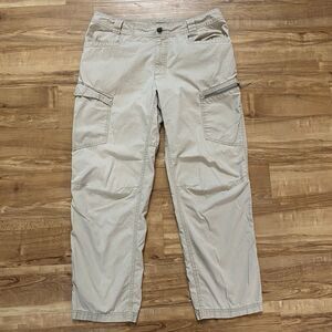 Columbia Men 36x30 Beige Omni Shade UPF Hiking Camp Outdoor Cargo Canvas Pants